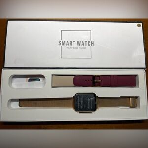 Tikland I60 Smart Watch Fitness Tracker - Gold Case with 3 Bands - NEW(No Cable)